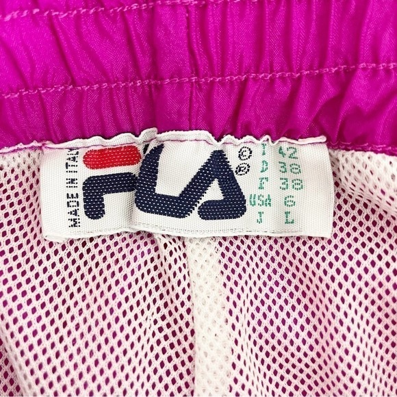VINTAGE Fila Fuchsia Italian Windbreaker Pants Women’s Size 6 - Picture 6 of 13